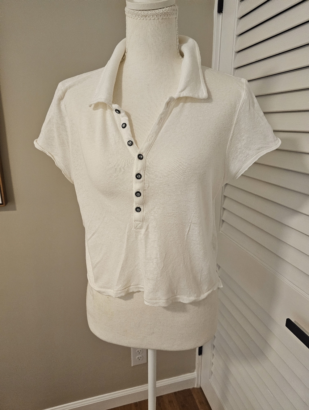 Free People We The Free Cropped Collared Tee | Size M | NWOT